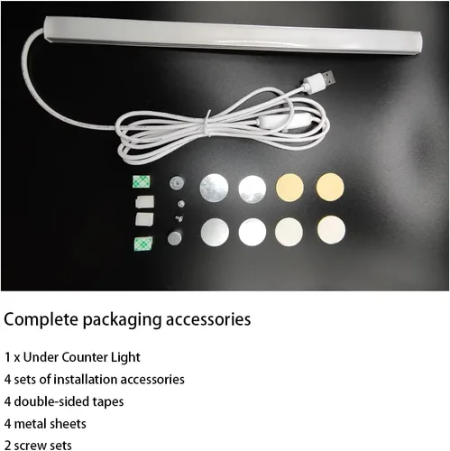 Miniatura 6 de Iluminación LED para debajo del gabinete, barra de tira de luz LED de 12 pulgadas, luz LED USB blanca cálida de 3000 K, pequeña iluminación LED