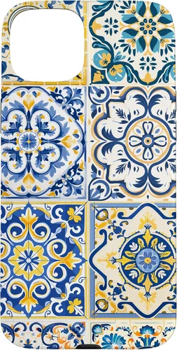 Miniatura 8 de iPhone 13 Patrón de azulejos mediterráneos sicilianos con estuche estético Maiólica
