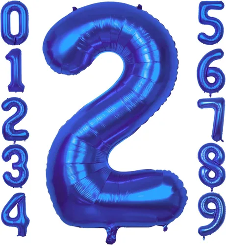 Miniatura 9 de Globos gigantes de 40 pulgadas de color azul marino con el número 0 Globo de 0 dígitos, globos del número 0 Globo azul oscuro 0 para decoración