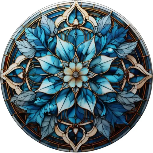 Miniatura 3 de Copo de nieve de invierno flor de invierno vidrieras PopSockets Standard PopGrip