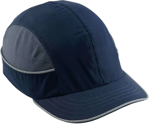 Miniatura 13 de Gorra de seguridad Ergodyne, estilo gorra de béisbol, cómoda protección para la cabeza, visera larga, Skullerz 8950, azul marino, larga