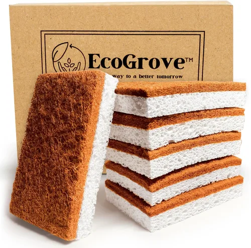 Esponja natural de lufa multipaquete, 100% exfoliante y limpiador a base de plantas, luffa ecológica biodegradable para ducha, platos, fabricación