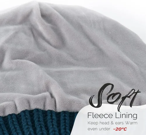 Miniatura 39 de FURTALK Gorros de invierno para mujer, con forro polar, gorro de punto holgado y cálido, gorro de esquí