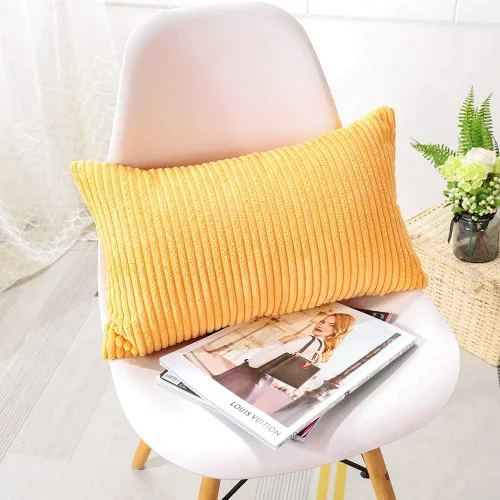 Miniatura 130 de Artscope Fundas de Almohada de Pana a Rayas Acogedoras Súper Suaves Decorativas Cuadradas Fundas de Cojín para Sofá Sillón Dormitorio Decoración