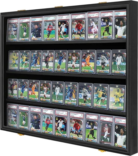 Miniatura 14 de Estuche de exhibición de tarjetas deportivas con 35 grados: marco de exhibición de tarjetas de béisbol con protección UV, vista transparente