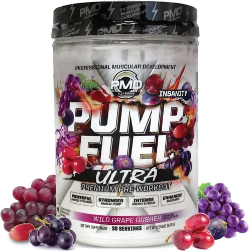 Miniatura 18 de PMD Sports Pump Fuel Ultra Insanity - Polvo de preentrenamiento premium y bomba muscular, mayor enfoque, resistencia y recuperación, creatina Mango