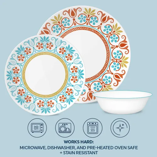 Miniatura 4 de Corelle Vitrelle - Juego de platos de aperitivos para ensalada de 6 piezas (6.75"), vidrio de triple capa y resistente a las astillas, platos