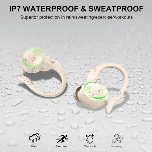 Miniatura 5 de Matast Auriculares inalámbricos, auriculares Bluetooth deportivos, auriculares de fitness bajo para gimnasio, correr, auriculares impermeables IP7