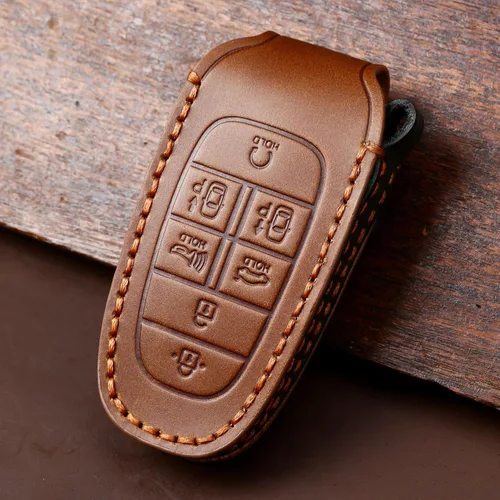 Miniatura 4 de ontto Funda inteligente para llave de automóvil con 4 botones con llavero de piel de protección completa para Hyundai Sonata 2020 2021, color azul