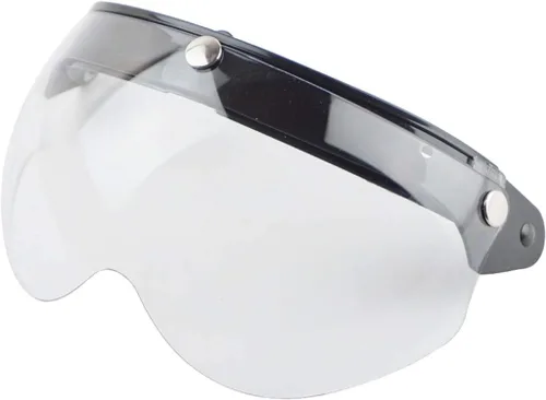 Miniatura 8 de VCOROS Casco universal para motocicleta, estilo piloto retro, estándar, con 3 botones a presión, visera abatible y abierta, protector de media cara