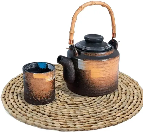 Miniatura 4 de 6 manteles individuales redondos de ratán tejido de 12 pulgadas, manteles individuales naturales de jacinto de agua tejidos a mano, manteles
