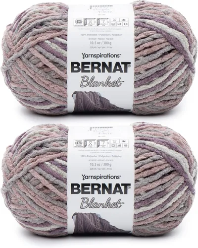 Miniatura 81 de Bernat - Estambre para mantas súper esponjoso acrílico, 2 paquetes de 300g/10.5 onzas, #6, chenilla gruesa de peso pesado para tejer y crochet