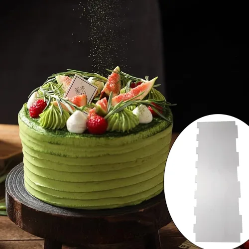 Miniatura 5 de Raspador de acero inoxidable de 8.6 pulgadas para tartas, raspador de metal para nivelador más suave para tartas, peine para decoración de pasteles