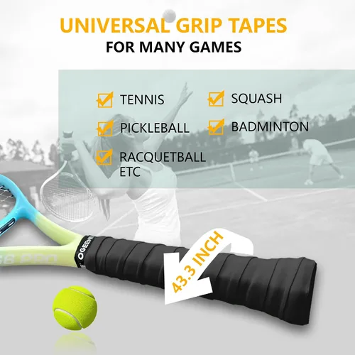 Miniatura 3 de OGEENIER Tennis Racket Grip Tape, 3, 6, 12 Pack Tennis Overgrip Tape, Absorbent and Anti-Slip, Precut Soft Racquet Wrap Grips Tape for Pickleball