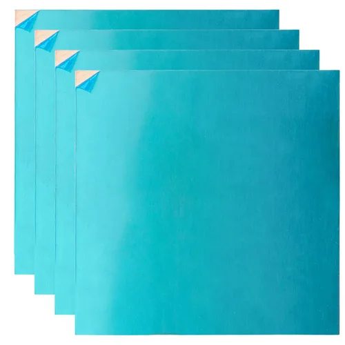 Paquete de 4 láminas de cobre puro de 6 x 6 pulgadas, chapa de cobre de calibre 22 (0.03 pulgadas), placas de cobre para manualidades, reparaciones,