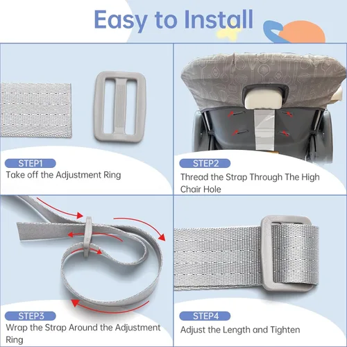 Miniatura 2 de Cinturón de seguridad de 5 puntos para bebés y niños, correas de repuesto universales ajustables para silla de bebé, material resistente y cómodo