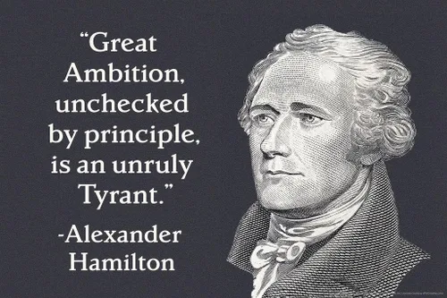 Póster laminado con frase inspiradora de Alexander Hamilton con frase inspiradora de borrado en seco, 12 x 18 pulgadas