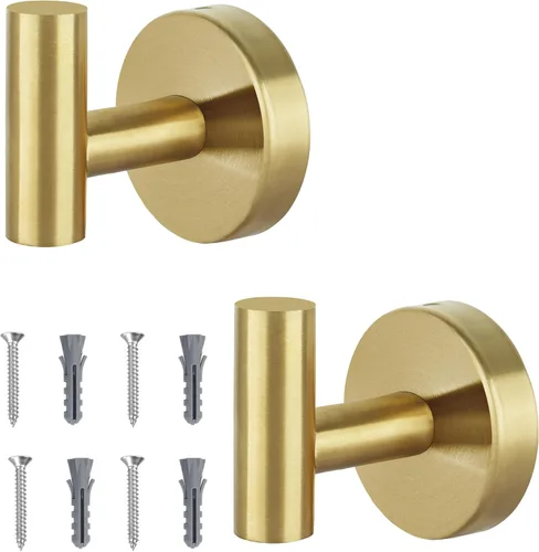 Miniatura 14 de Ganchos para toallas de baño, para bata de baño, gancho de pared negro mate, gancho de pared de acero inoxidable resistente para colgar puerta