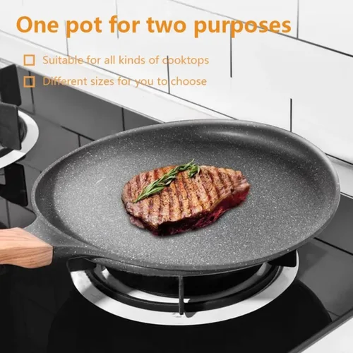 Miniatura 7 de Juego de sartenes antiadherentes para crepé, juego de 5 piezas para parrilla de panqueques de cocina, sartén plana con revestimiento de granito de 8