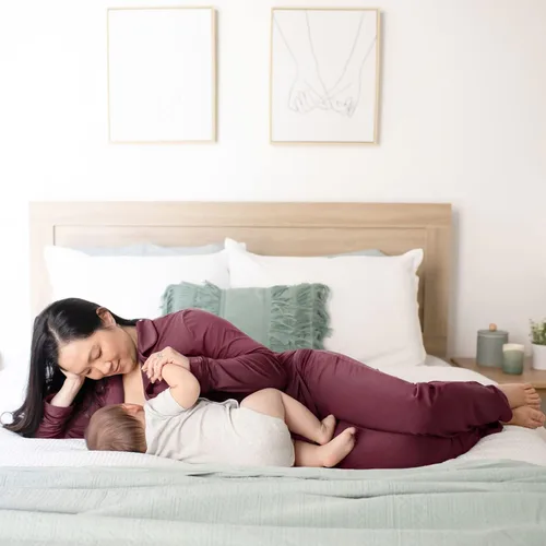 Miniatura 5 de Kindred Bravely Clea Bamboo Classic - Conjunto de pijama de manga larga para maternidad y lactancia