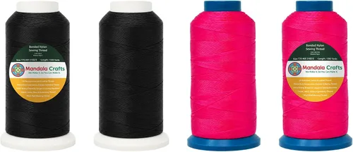 Miniatura 120 de Mandala Crafts - Hilo de nailon para coser cuero, tapicería, mezclilla y para trenzar el pelo; resistente, 1500 yardas, tamaño 69 T70 Marrón