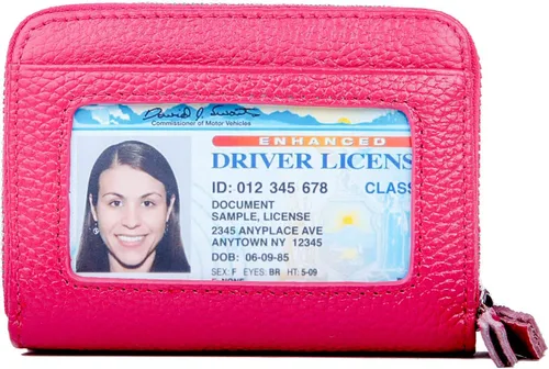 Miniatura 3 de KALMOR Billeteras de piel para mujer, con doble cremallera, con bloqueo RFID y bolsillo para monedas, 4. 25 x 3. 0 x 1.5