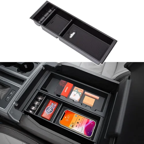 Miniatura 10 de PIMCAR Organizador de consola central para Ford F150 2021 2022 2023, F150 Lightning 2022 2023 Caja de almacenamiento del reposabrazos Accesorios