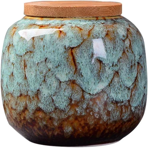 Miniatura 18 de Tarros de almacenamiento de cerámica, exquisitos tarros de alimentos con esmalte para almacenamiento de especias de cocina, tarros para té, tarros
