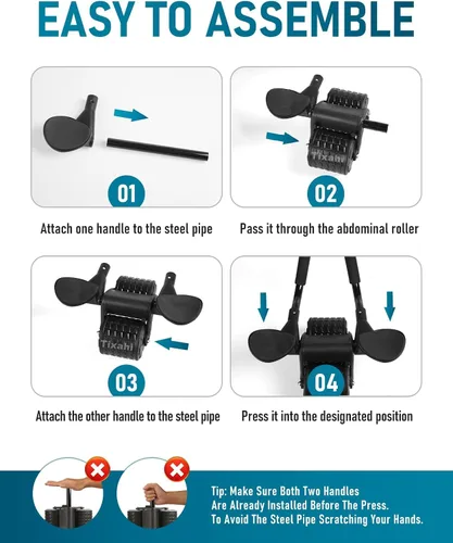 Miniatura 7 de Tixahi Rodillo para Abdominales con Temporizador y Alfombrilla para Rodillas, Rueda Abdominal de Rebote Automático para Entrenamiento en Casa
