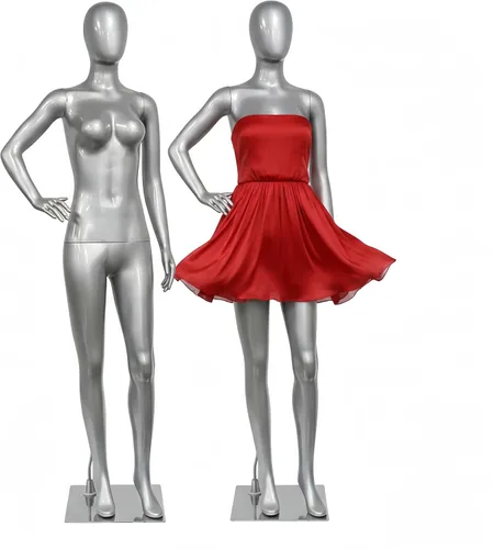 Maniquí de traje de cuerpo completo femenino plateado de 70.8 pulgadas con articulaciones ajustables, equipado con soporte y base, adecuado para