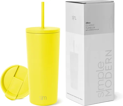 Miniatura 58 de Simple Modern- Vaso con aislamiento, c/tapa y pajilla Taza de viaje Botella de agua de ac. inox. reutilizable Unisex Colecc. Classic 24 oz