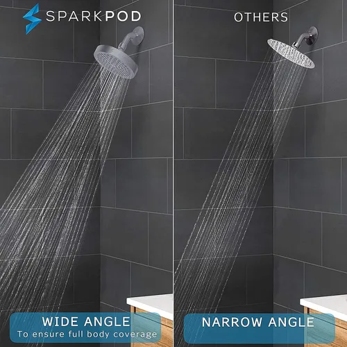 Miniatura 3 de SparkPod Cabezal de ducha – Lluvia de alta presión – Diseño de lujo de alta calidad – Instalación en 1 minuto – Reemplazo ajustable fácil de limpiar