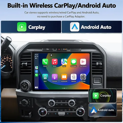 Miniatura 9 de Para Ford F150 2015-2021 Radio Android de 13 pulgadas 1920 * 1200 2K HD pantalla táctil unidad principal Carplay inalámbrico GPS pantalla