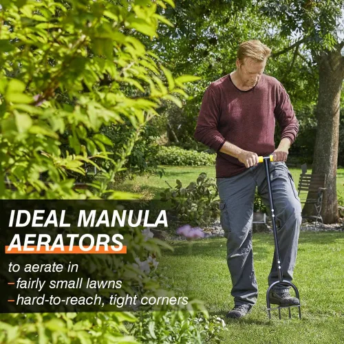 Miniatura 7 de Colwelt Herramienta Aireadora de Césped de 38 pulgadas, Aireador de Púas de Césped de Servicio Pesado para Aireación de Suelo Compactado