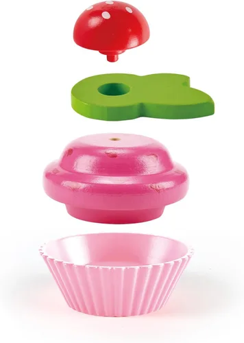 Miniatura 3 de Hape Cupcakes Magdalenas de madera coloridas, juguete de cocina para niños