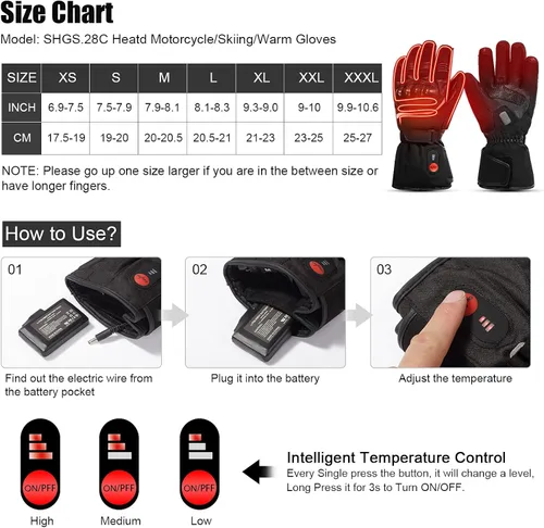 Miniatura 6 de Savior Heat - Guantes de esquí y snowboard eléctricos calefaccionados, recargables, para hombres y mujeres