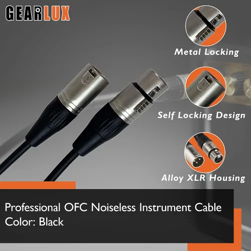 Miniatura 4 de Gearlux, cable de micrófono XLR, completamente balanceado, macho a hembra, 3.2 pies - paquete de 2