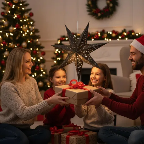Miniatura 5 de 3 faroles de papel con estrellas de Navidad 3D colgantes de 20 pulgadas para Navidad, carnaval, boda, baile de graduación, decoraciones de fiesta
