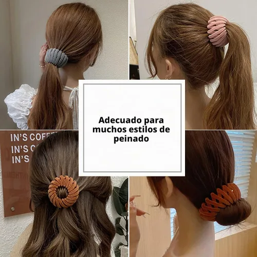 Miniatura 6 de TOBATOBA Bird Nest - Pinza mágica para el cabello, 7 piezas, horquilla para nido de pájaro, soporte para cola de caballo expandible, pinzas
