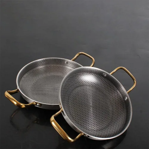 Miniatura 2 de Angoily Sartén antiadherente de acero inoxidable con forma de panal para mariscos, cangrejos de río y huevos, utensilios de cocina compatibles