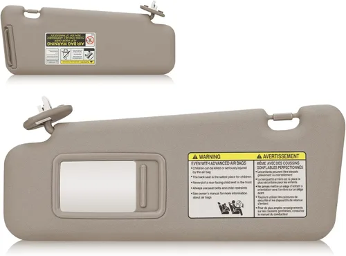 Visera solar con luz para Toyota Highlander 2008-2013, lado izquierdo del conductor, beige, reemplazo de visera solar 74320-48500-B0