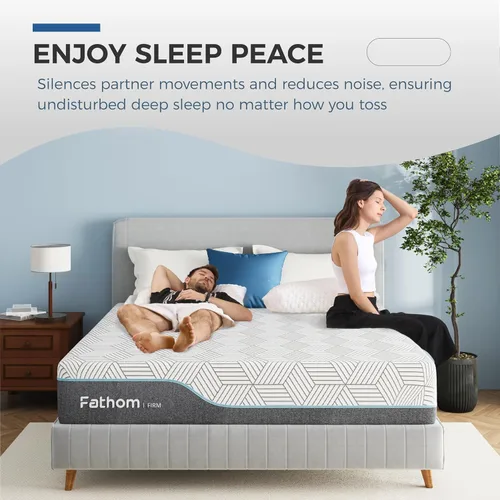 Miniatura 6 de FATHOM - Colchón firme tamaño King de 10 pulgadas de espuma viscoelástica en caja para aliviar el dolor de espalda y dormir fresco con espuma de gel