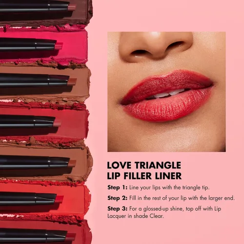 Miniatura 5 de e.l.f. Love Triangle Lip Filler Liner, lápiz delineador de labios 2 en 1 para esculpir y rellenar, color intenso de larga duración, vegano y libre