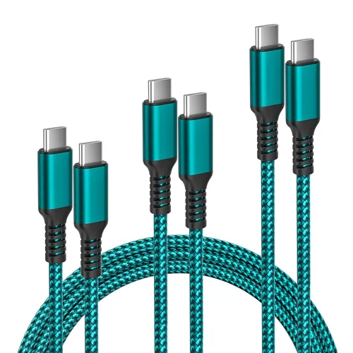 Miniatura 16 de Cable de carga USB tipo C, paquete de 3, (1.5/3.3/6.6 pies), de nailon, para Samsung Galaxy Fold Note 9, 8, S10, S9, S8, S10E, 10, 10E, Plus, S20