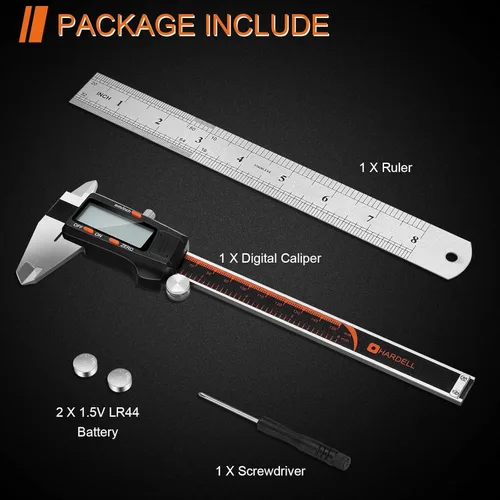 Miniatura 6 de HARDELL Calibrador Digital de 6 Pulgadas con Pantalla LCD Grande, Herramienta de Medición de Calibradores con Función de Apagado Automático