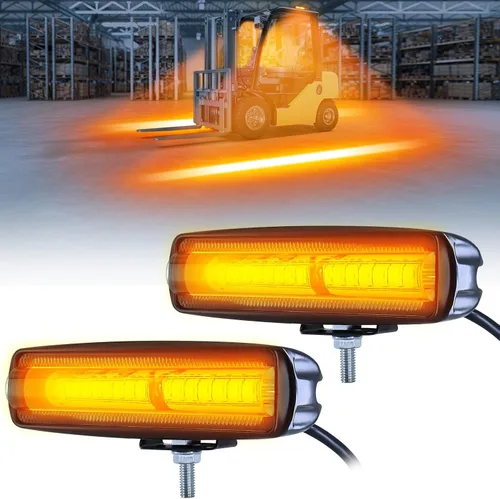 Miniatura 8 de Luz LED redonda de advertencia de seguridad para carretilla elevadora, luces de carretilla elevadora de 10 W con 2 chips LED de alto brillo, foco