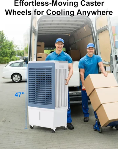 Miniatura 7 de Uthfy Enfriador de aire acondicionado Swamp de 6000 CFM, enfriador de aire evaporativo para exteriores con tanque de agua de 13.5 galones, control