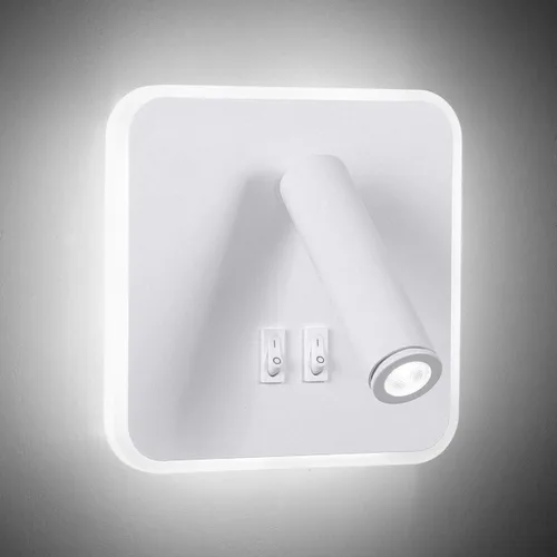 Miniatura 10 de Kawell Apliques de pared LED modernos 2 en 1 de 8 W con interruptor, foco de pared de lectura ajustable de 3 W, cableado interior para dormitorio