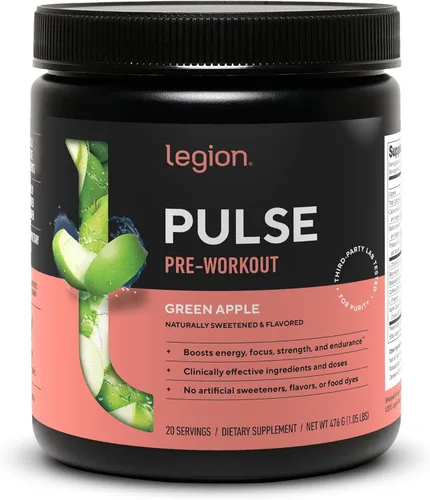 Miniatura 21 de LEGION Pulse Pre Workout - Bebida preentrenamiento de óxido nítrico totalmente natural para aumentar la energía, sin creatina, endulzada