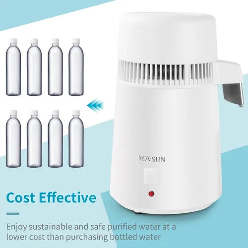 Miniatura 4 de ROVSUN【Actualizado】Destilador de agua de 1.1 galones/4L con material ignífugo, recipiente sin BPA e interior de acero inoxidable para el hogar